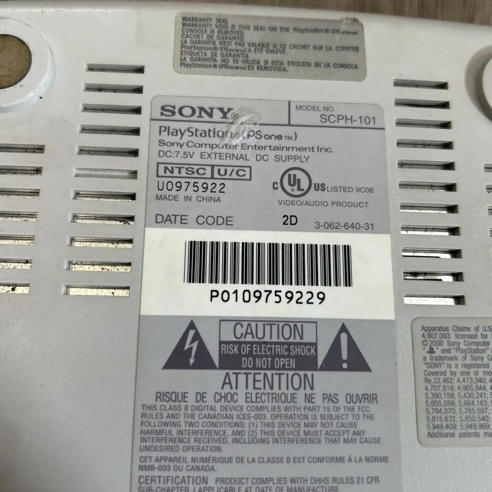 Sony PlayStation 1 Slim PS One SCPH-101 Console Only UNTESTED No Cords